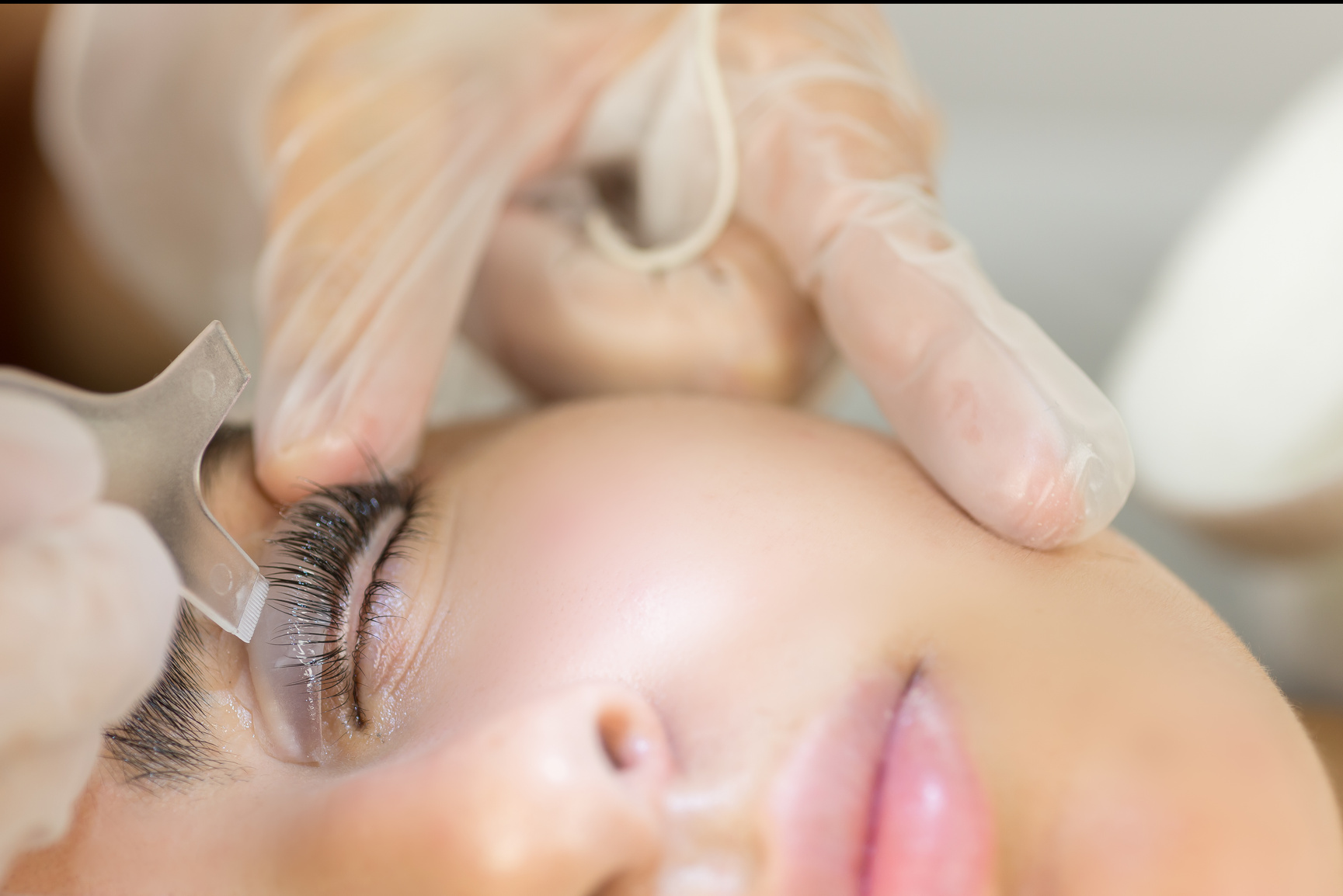 Woman Getting an Eyelash Treatment